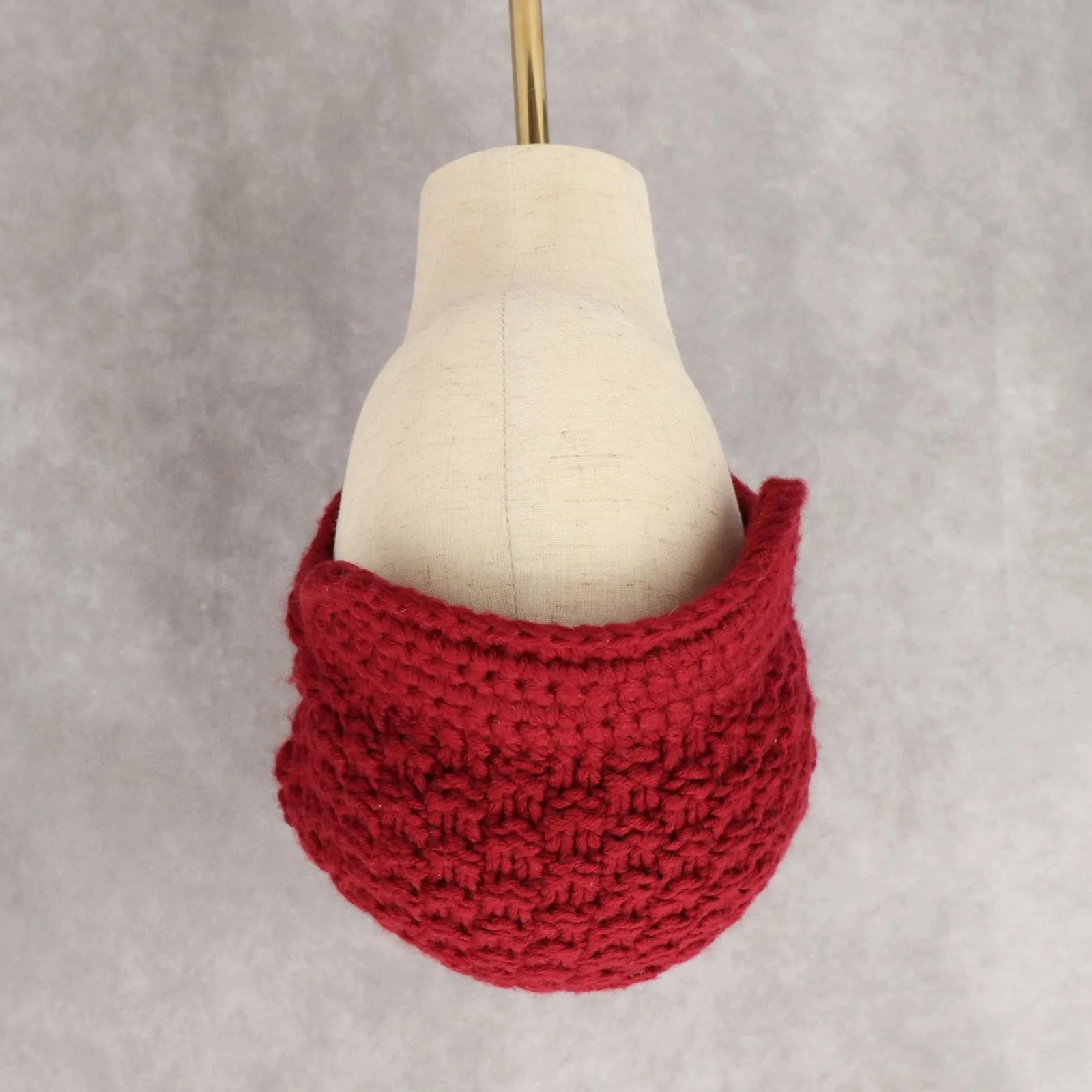 Banana‎ Republic Red Crochet Beret Cable Knit Cottage Beanie Cap Hat OS - Image 2