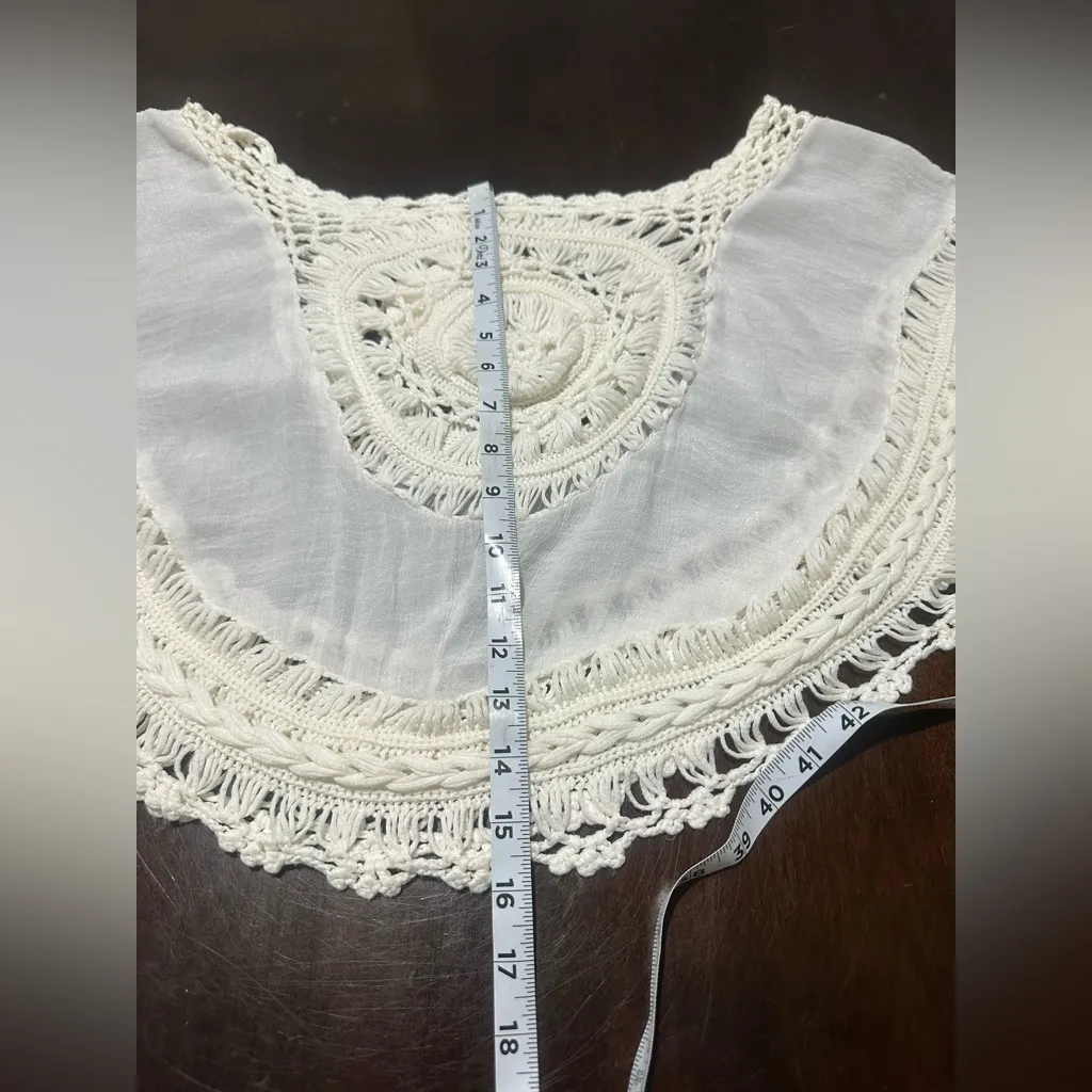 Tucker + Tate OS Ivory Crochet Poncho - boho , festival ,beach cover up - Image 8