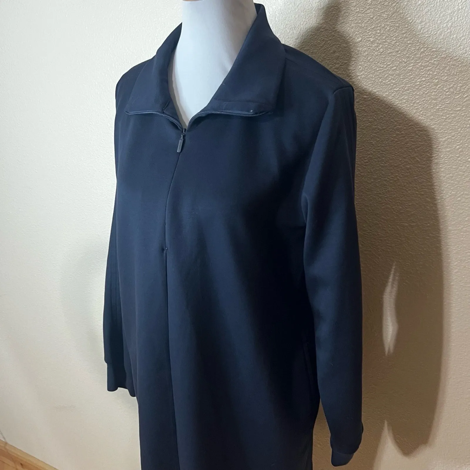 Athleta Allure 1:4 Zip Navy Blue Dress 2024 Womens LARGE Long Sleeve Athleisure - Image 4