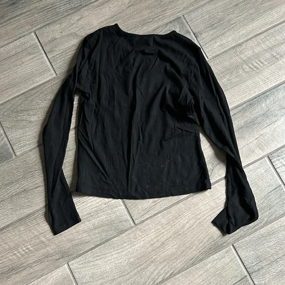 Mittoshop black ribbed long sleeve top - Image 3