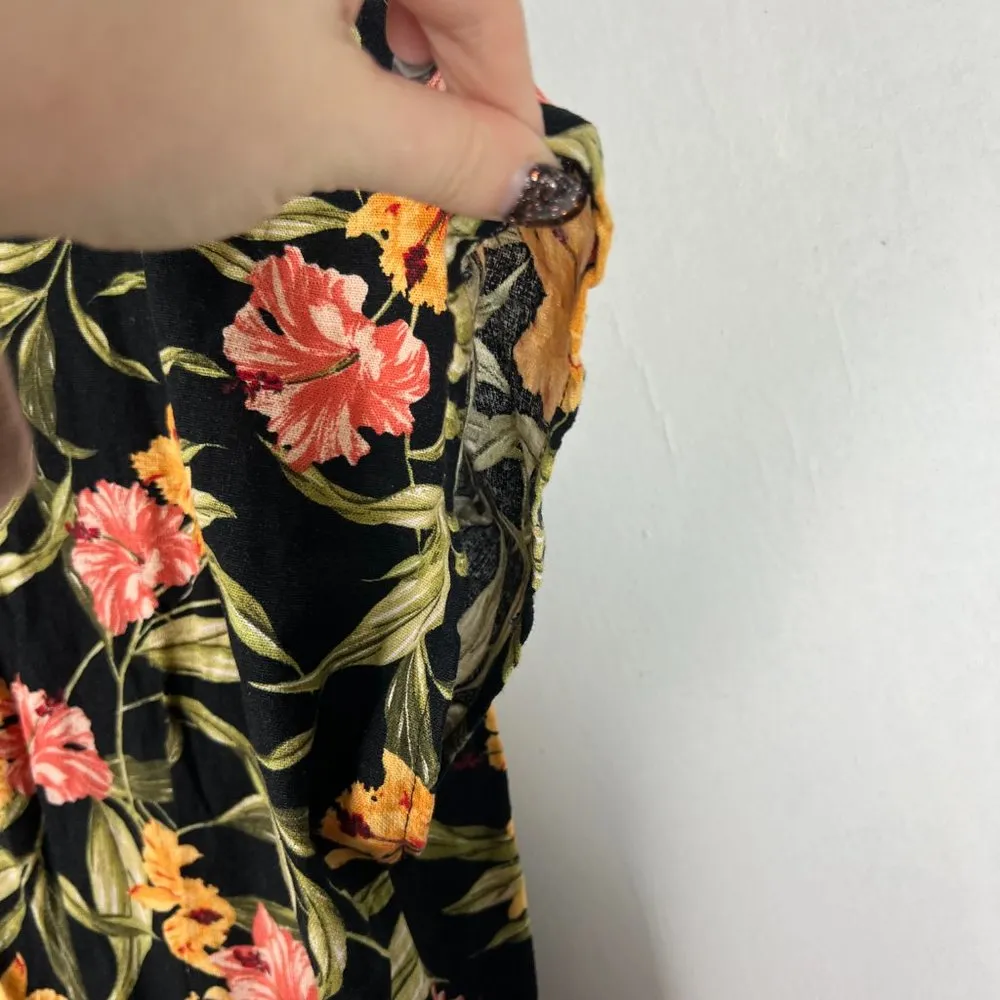 NWT Kensie Linen Blend Floral Print Tie Back V-Neck Crop Jumpsuit Size Medium M - Image 9