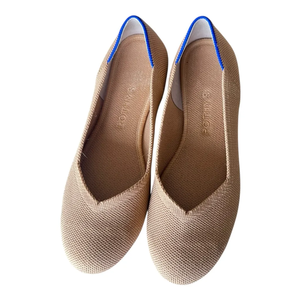 Rothy's The Flat In Portobello Camel and Blue Women's Flats Size 7 - Image 4