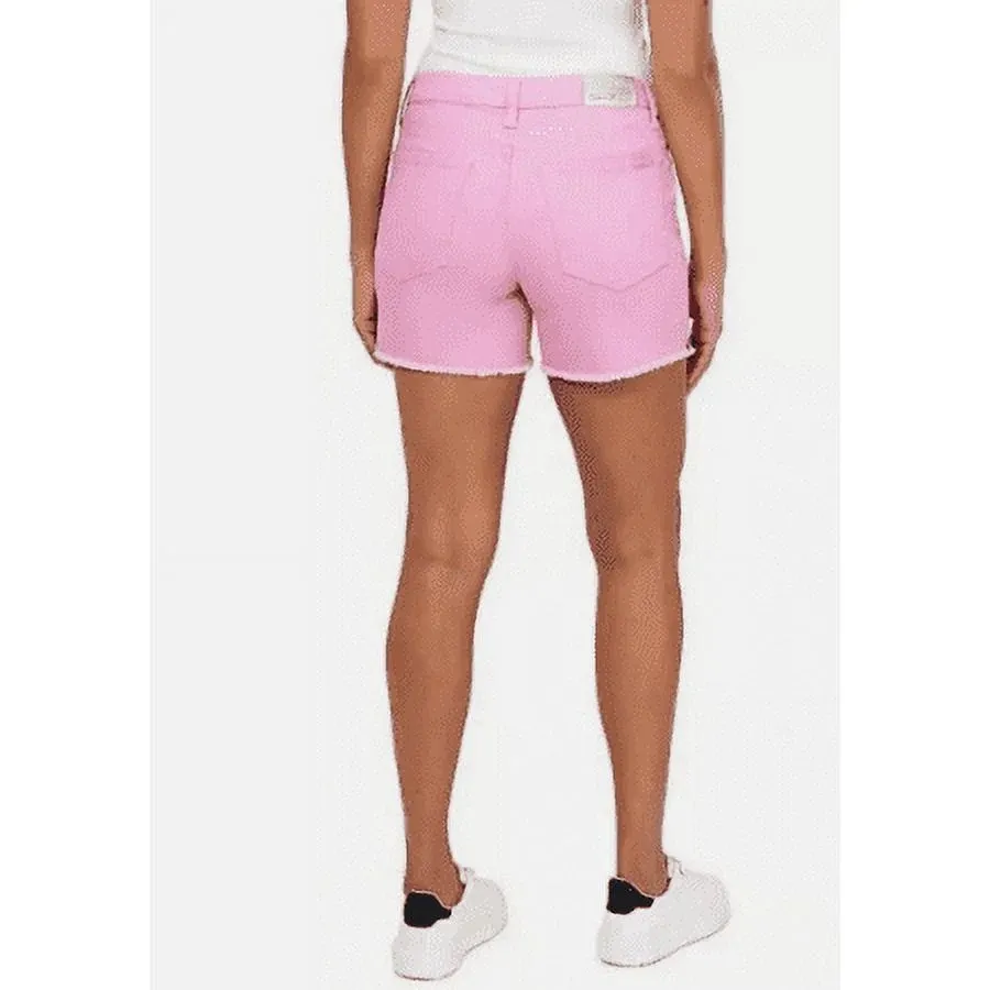 Seven7 Fray Hem Mini Denim Jean Weekend Shorts Womens 16 MidRise Pink Barbiecore - Image 2
