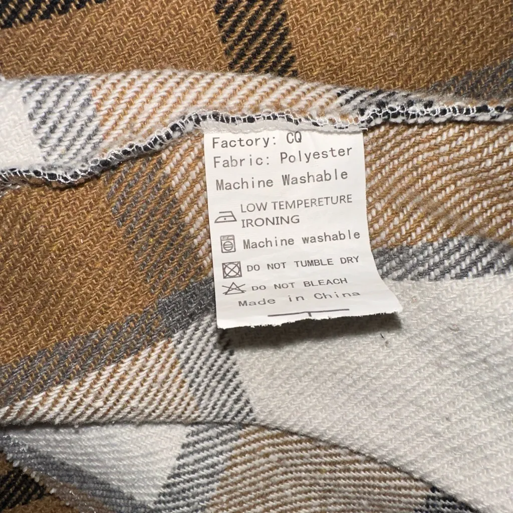 Brown and White Plaid Shacket sz md Size M - Image 5