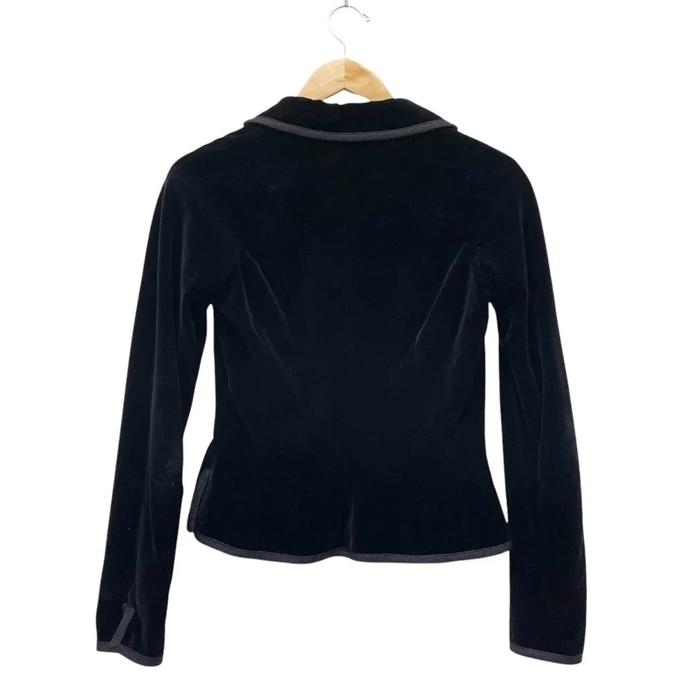 Vintage I. Magnin & Co. Black Velvet Blazer Size Small 4/6 - Image 5