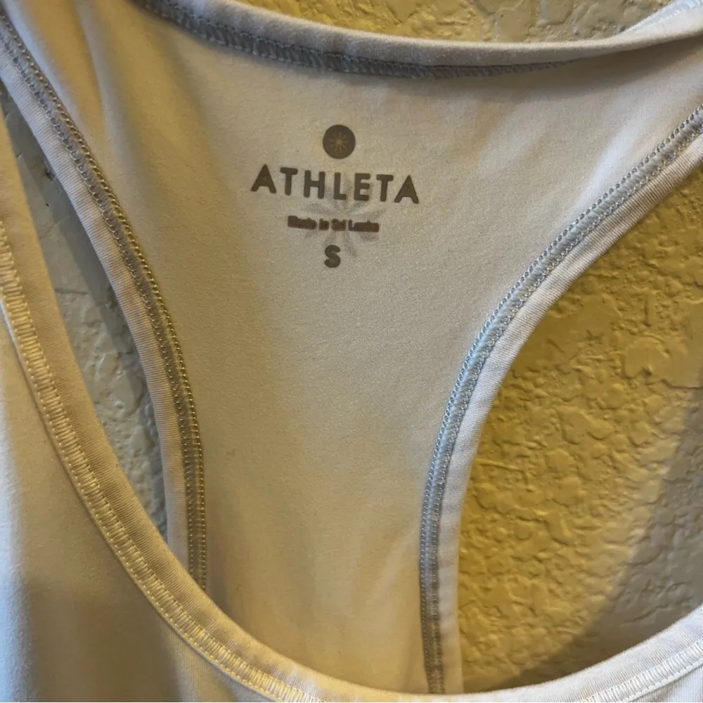 Athleta White Asymmetrical Sleeveless Tank Top - Image 3
