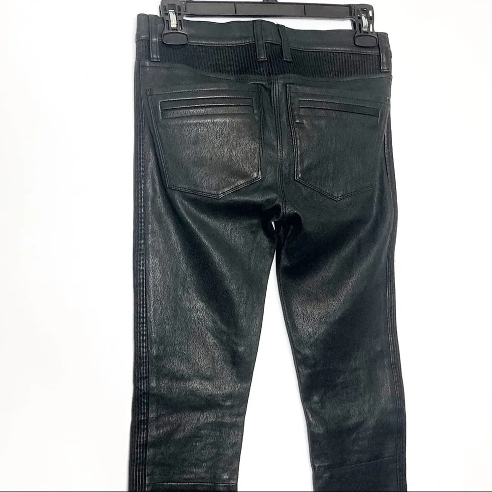 IRO Moto style leather pants skinny leg sz 36 - Image 4