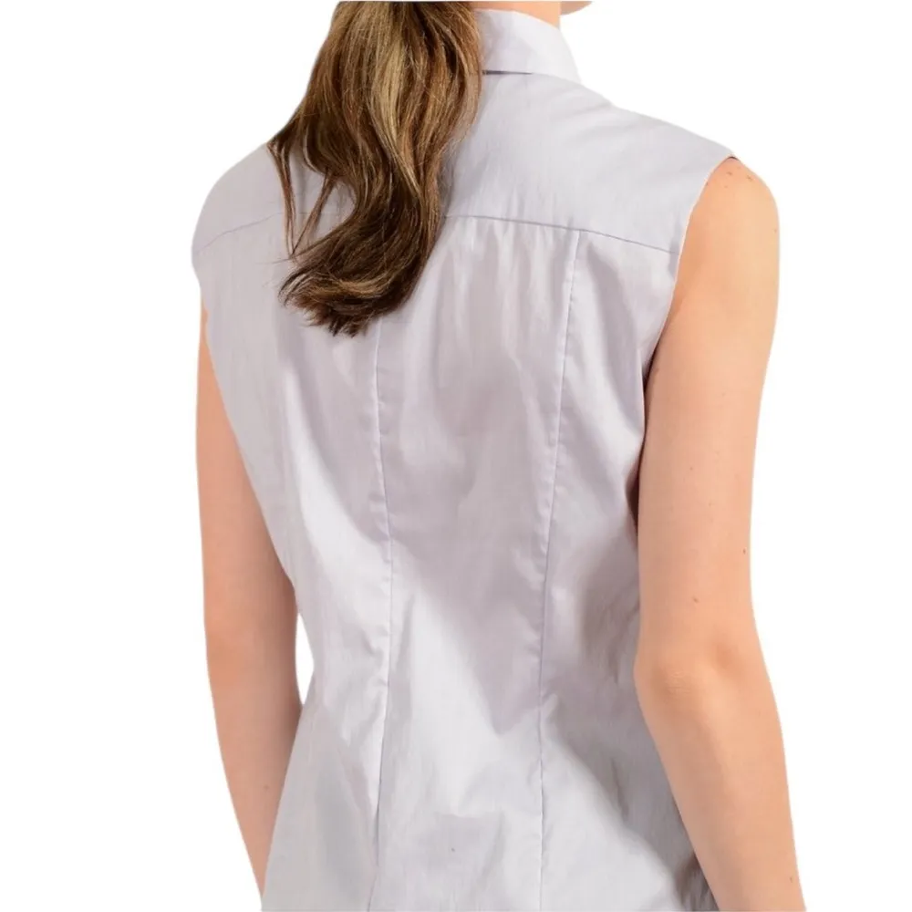 Hugo Boss Women's "Bashiva1" Light purple Sleeveless Stretch Shirt. Plus… - Image 4
