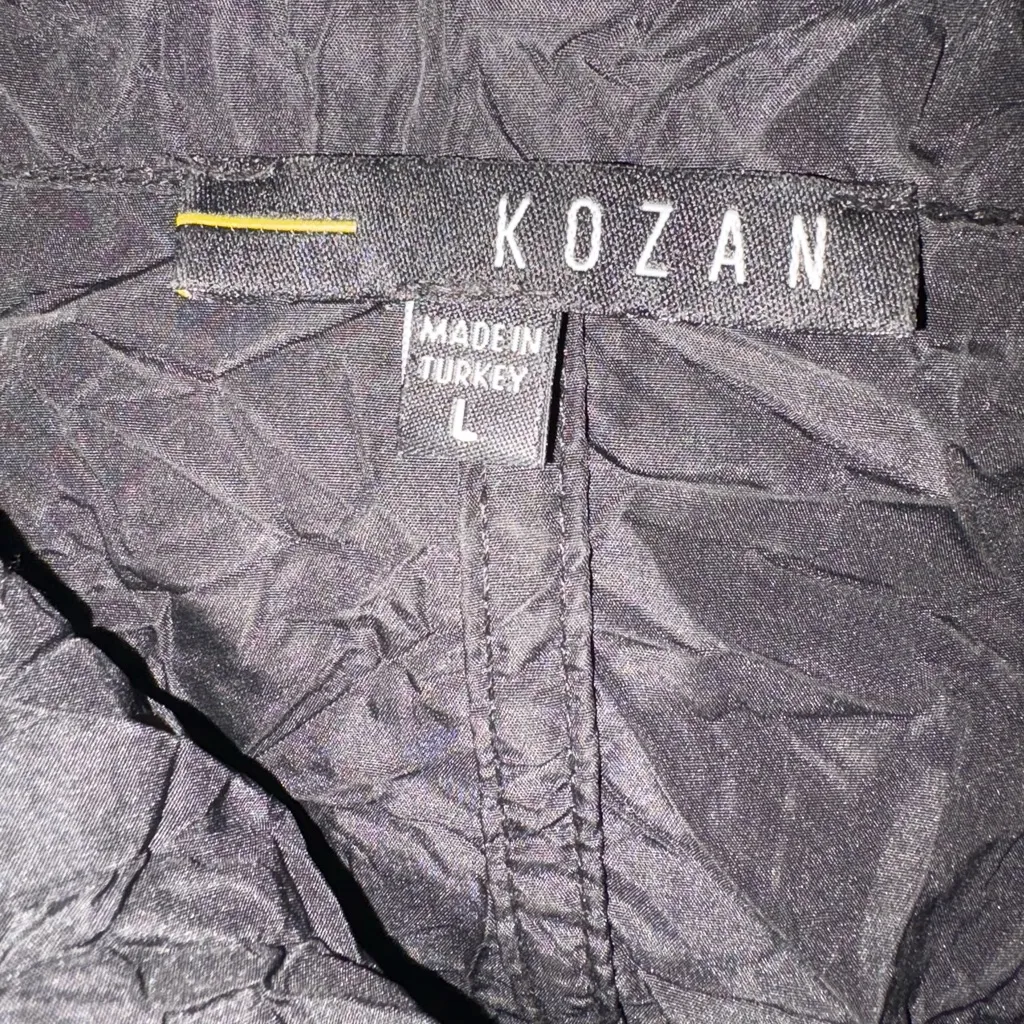 Kozan lightweight crinkled jacket with pockets black sz L Size L - Image 5