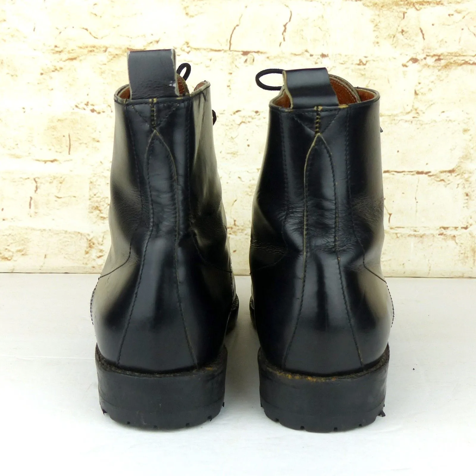 VTG DKNY Chukka Boots Women 37 6.5 US Black Leather Lace up Made in Italy Y2K - Image 9