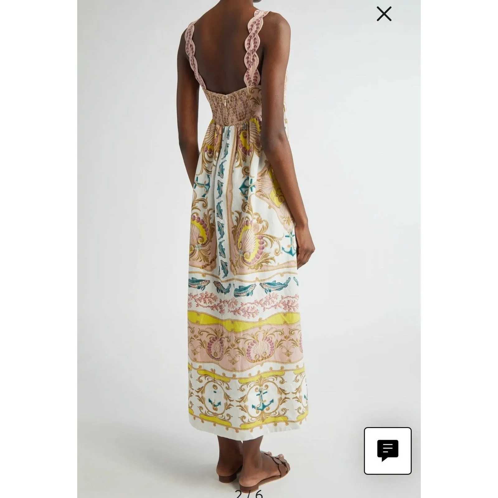 Farm Rio Women’s Maritime Magic Linen Blend Maxi Sleeveless Dress XL New - Image 6