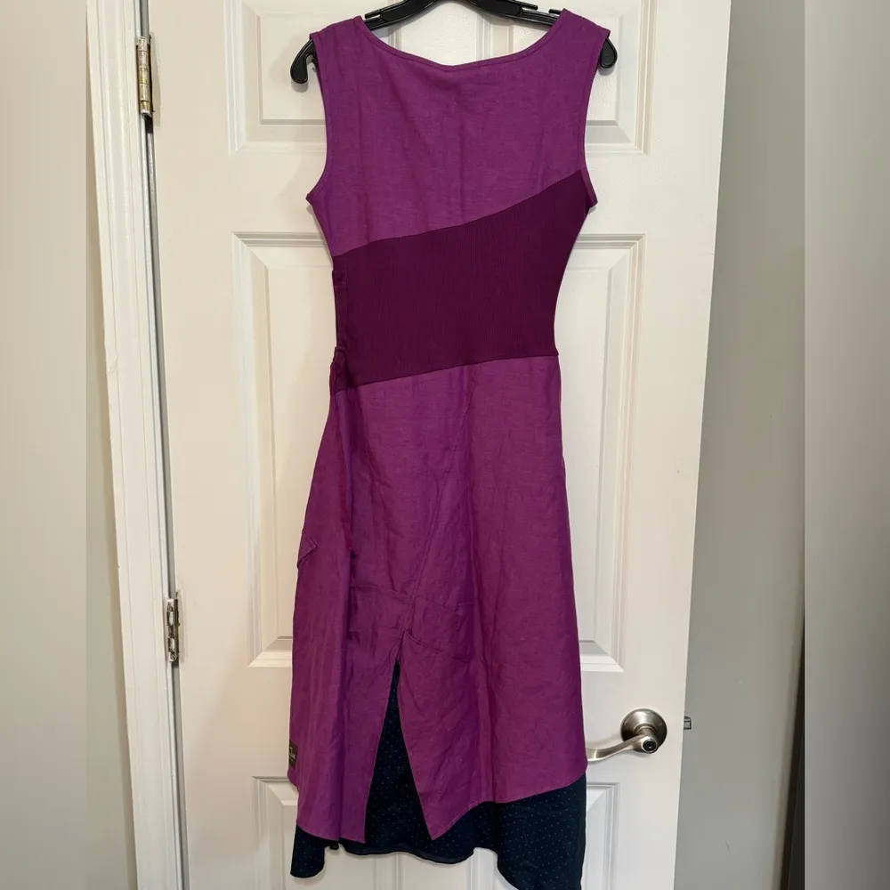 NWT Matilda Jane Ekaterina Purple Linen Cotton Lagenlook Midi Dress Size Small - Image 5