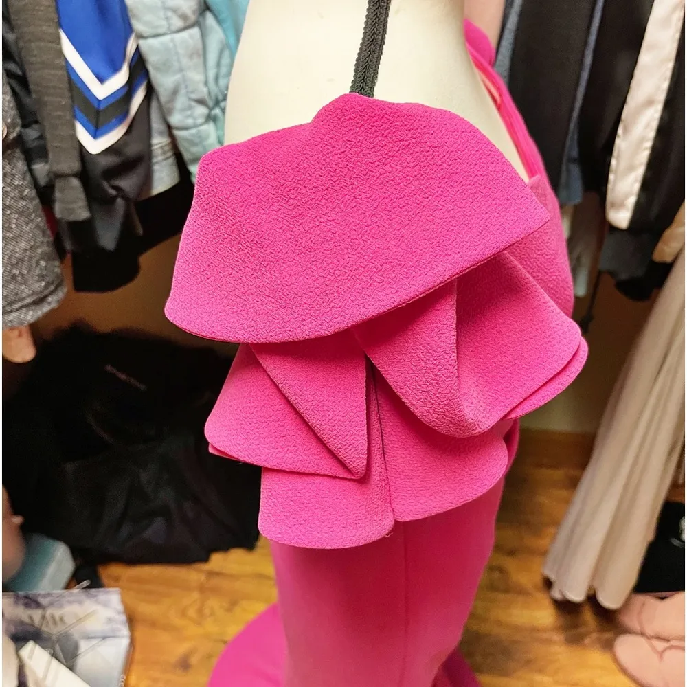 Authentic Dolce & Gabbana RARE RUNWAY Pink Exaggerated Sleeve Formal Gown /Dress - Image 7