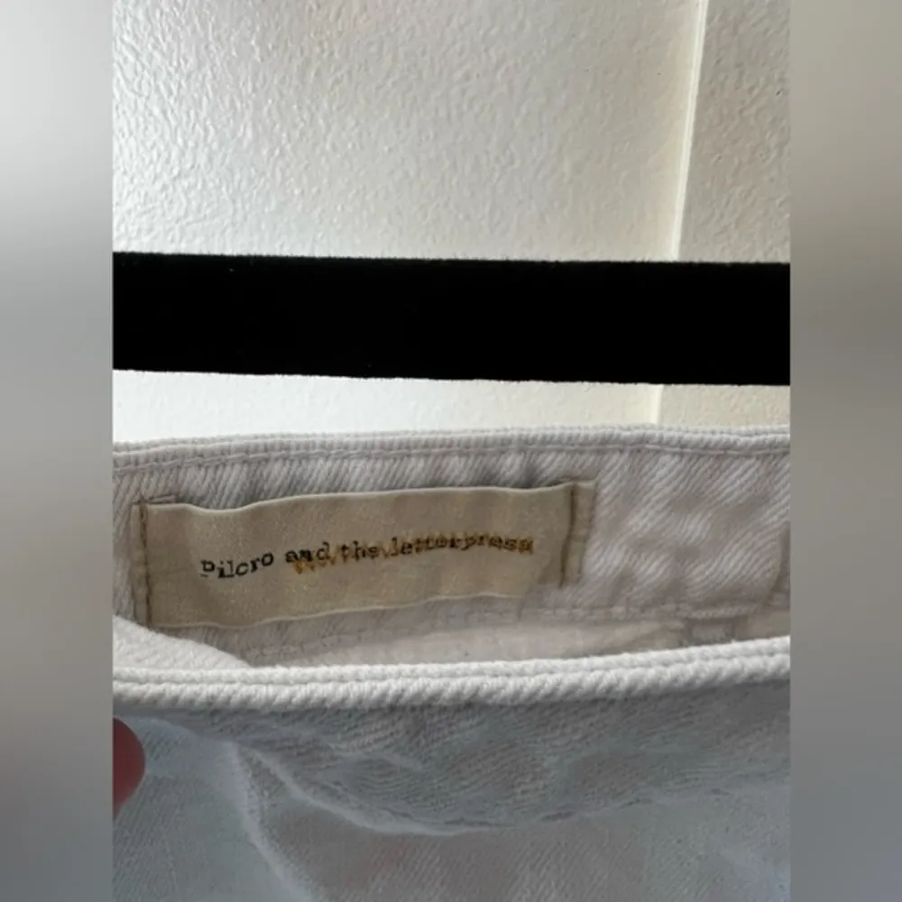 Anthropologie Pilcro & The Letterpress Button White Denim Jean Skirt Sz 0 Petite - Image 10