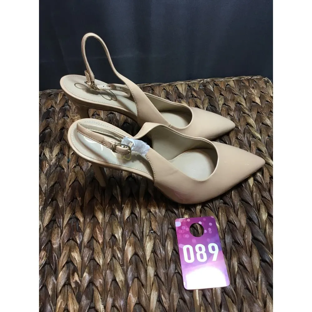 Sam Edelman Hazel Slingback Pumps Heels Women's 7 Beige Leather Pointed Toe - Image 3