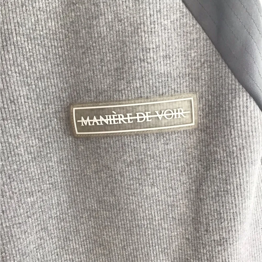 Maniere De Voir Ribbed Leggings Wide Leg Flare Size Zip Front Knit Tan Size 12 - Image 2