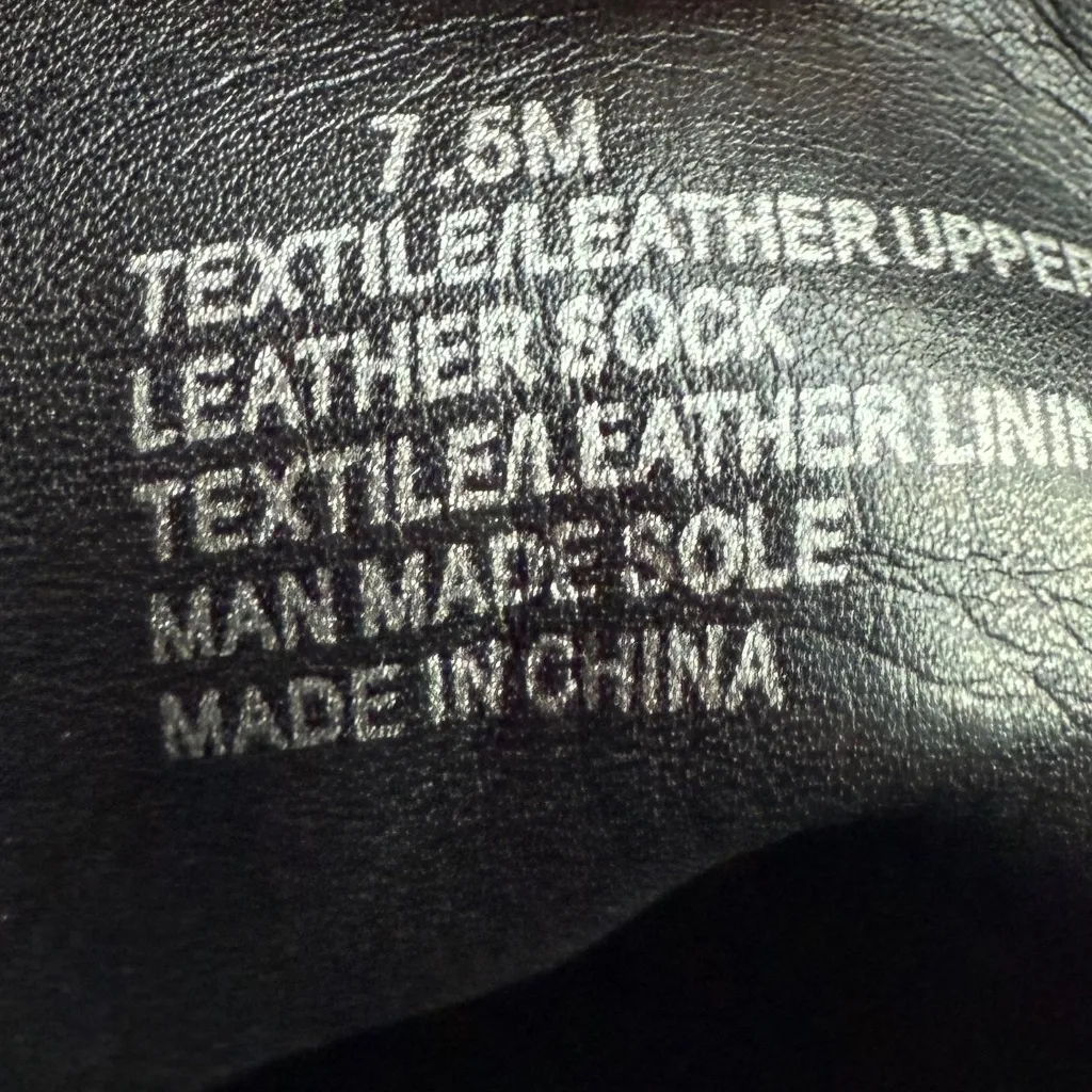 Antonio Melani Leather Flannel Treaded Lug Sole Lace Up‎ Zippered Boot Sz 7 1/2 - Image 8