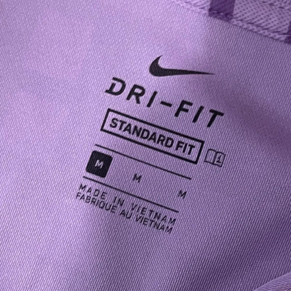 NIKE Women's Dri-FIT Grid Print Sleeveless Golf Shirt Medium Purple NEW Active - Image 5