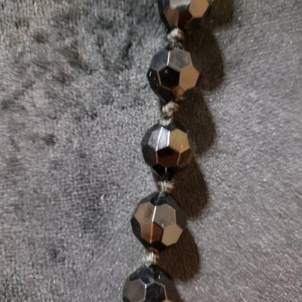 Women's Fashion Victorian Jet Black Faceted Glass Bead Long Necklace Jewelry - Image 5