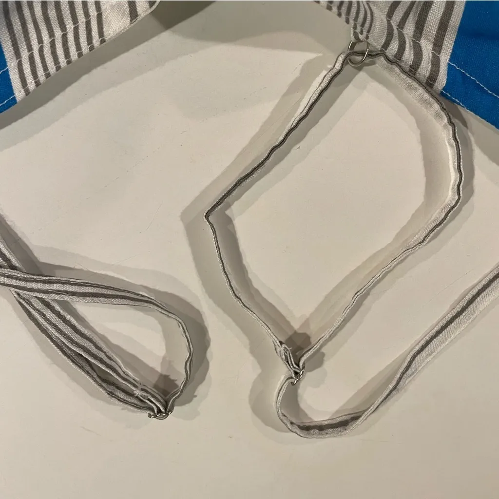 True Destiny Jumpsuit Women L Wide Leg Romper Twist Top White Turquoise Pockets - Image 5