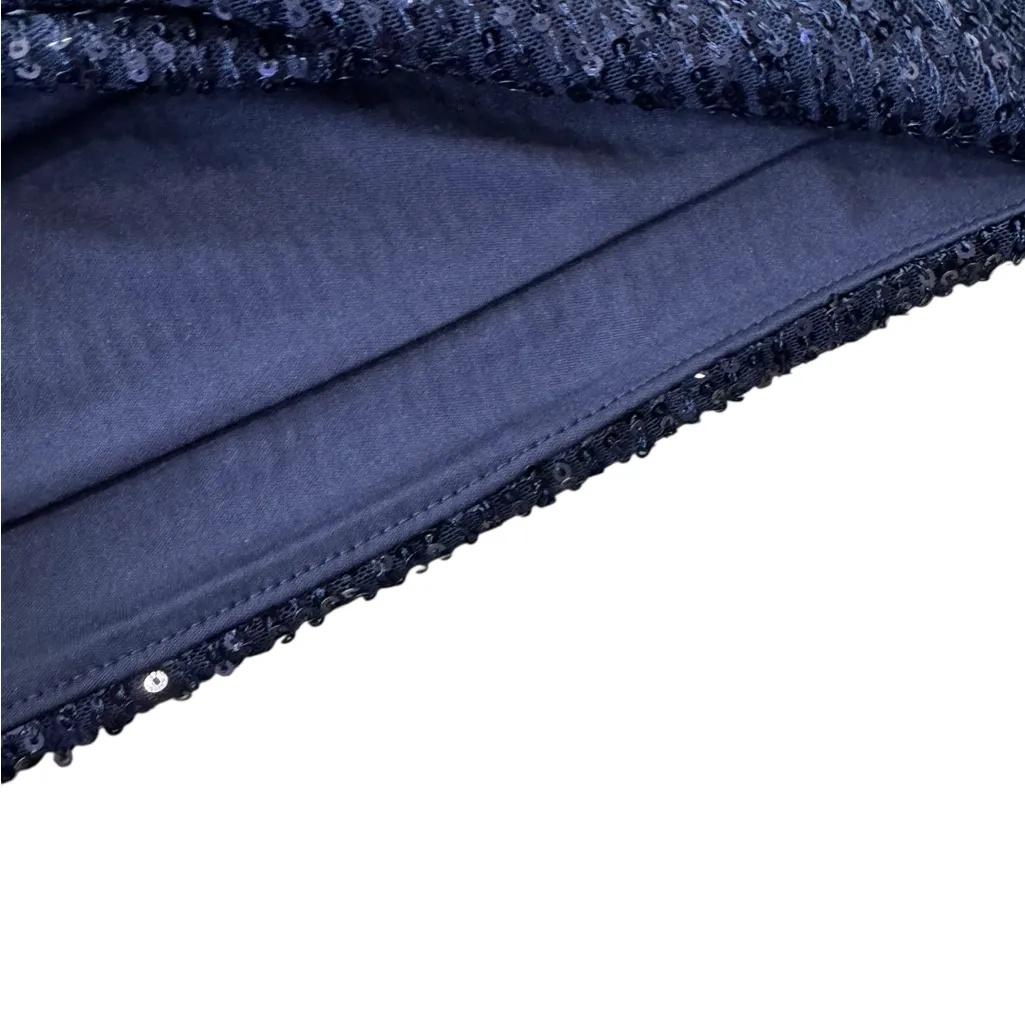 Talbots Allover Midnight Blue Sequin Top NEW Size XL Holiday cocktail party - Image 8