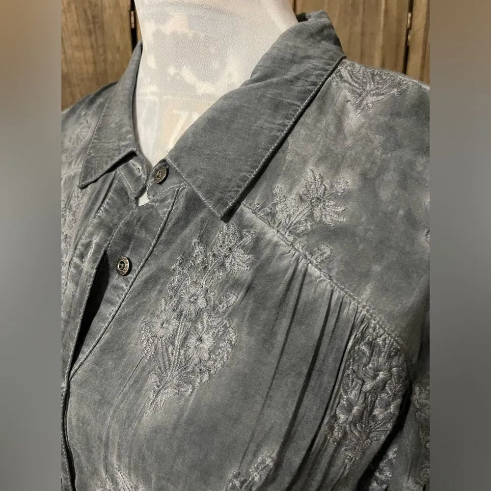 MISS ME Bluish Gray Button Down Shirt. - Image 2