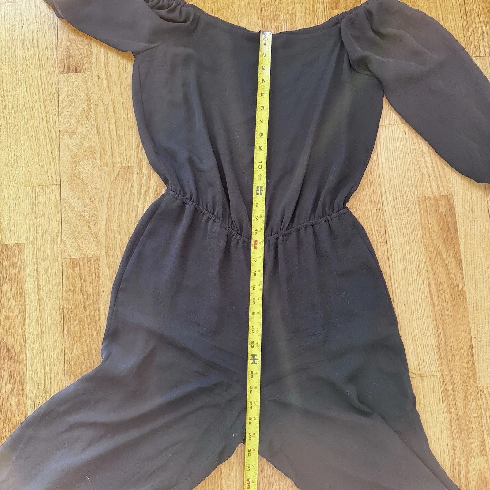 Theory Silk Classic GGT Jumpsuit Off the Shoulder Georgette Black M Boho Chic - Image 9