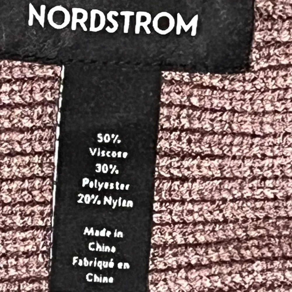 Nordstrom Brown Viscose Blend Beanie One Size - Image 3