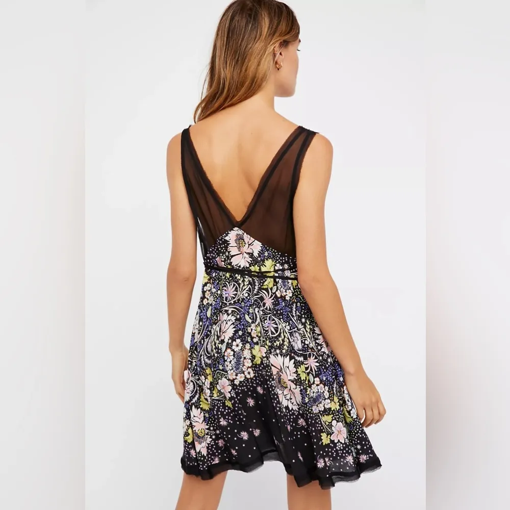 Intimately By Free People Black Floral Longwood Printed Slip Women’s Size XS - Image 4