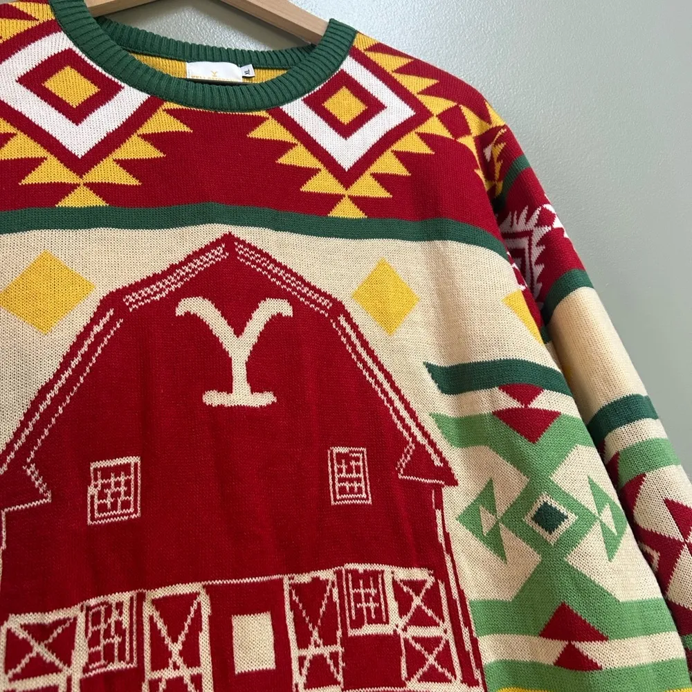 Yellowstone Ugly Christmas Sweater XL Red - Image 3