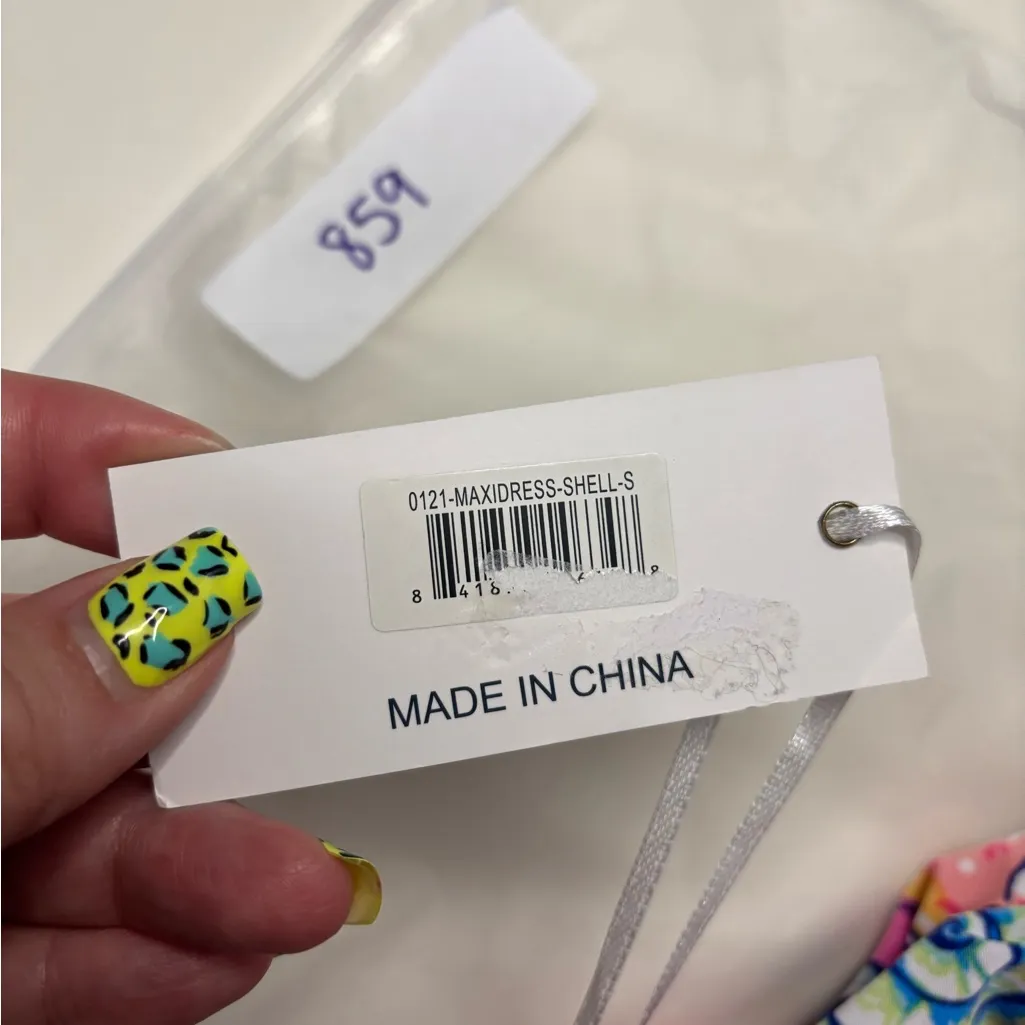 Simply Southern Maxi Dress Size Small Pink Sea Shell Pockets Sleaveless Beach - Image 8