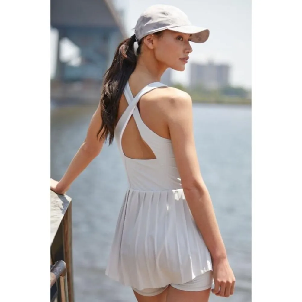 Varley Carina Dress in White Large New Womens Athletic Shorts - Image 7