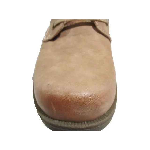 Earth Origins Boots Women's 11W Taupe Rowan Combat Leather Lace Up Zip Heels - Image 3