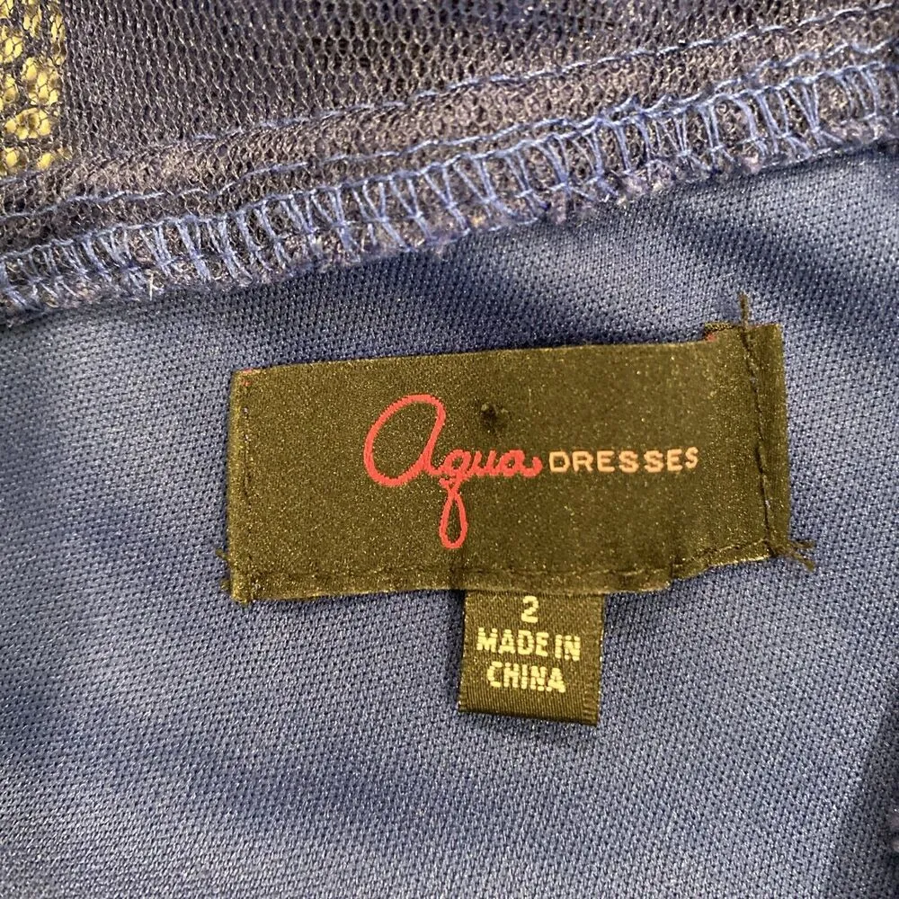 AQUA DRESSES Womens Blue Sleeveless Full-Length Formal Mermaid Dress Size 2 - Image 5