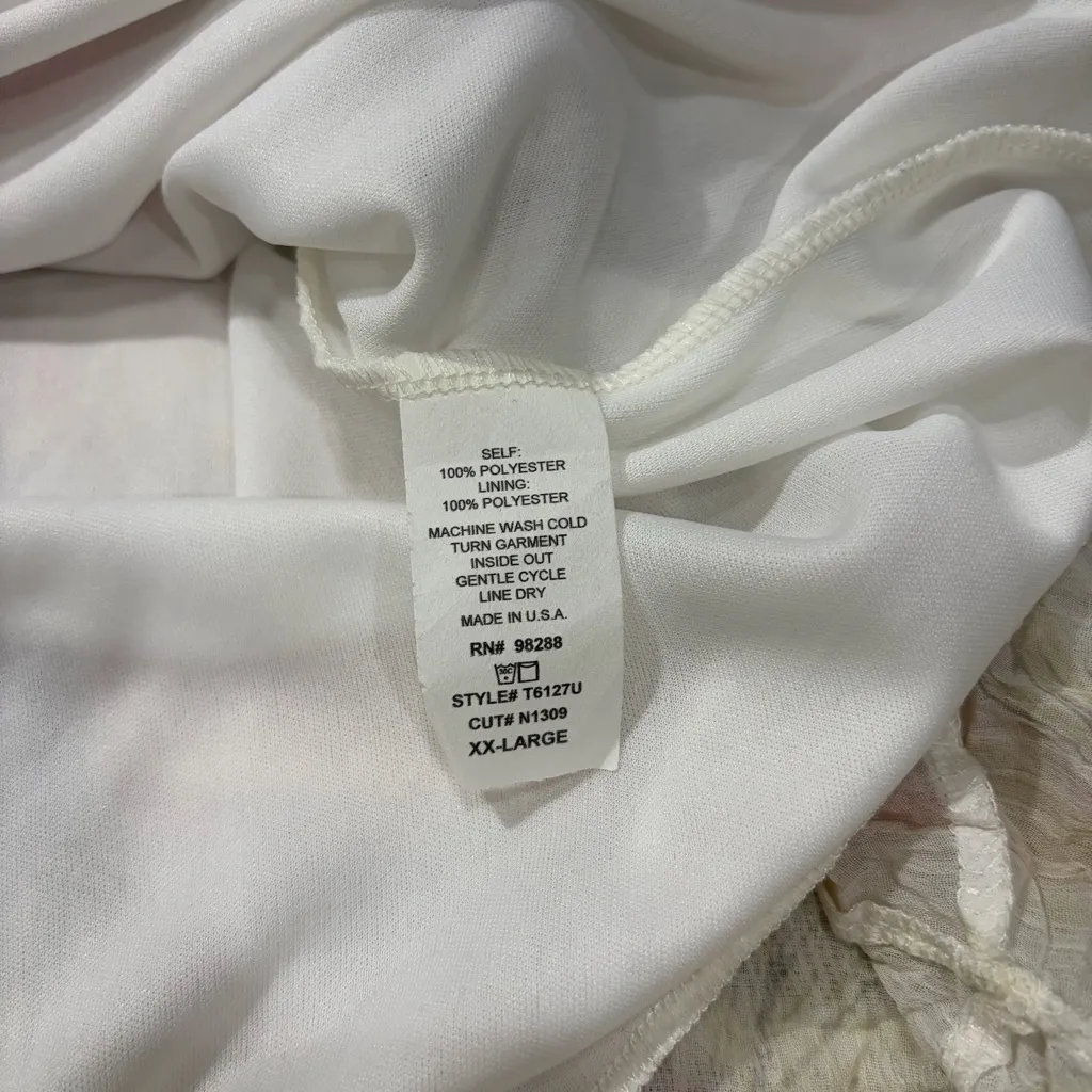 Cal Style Embellished Gauze Maxi Dress Rhinestones Fairycore Ethereal Sz 2XL Pink - Image 11