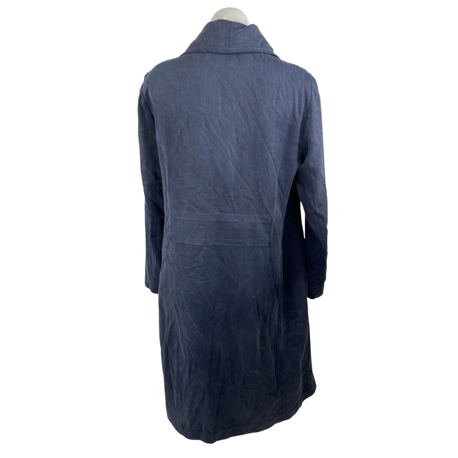 Club Monaco Blue Draped Open Front Waterfall Cardigan Trench Coat Jacket Size M - Image 2