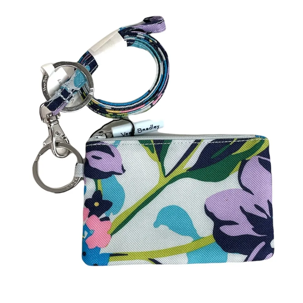 Vera Bradley Lighten Up Zip ID Case and Lanyard Marian Floral - Image 5