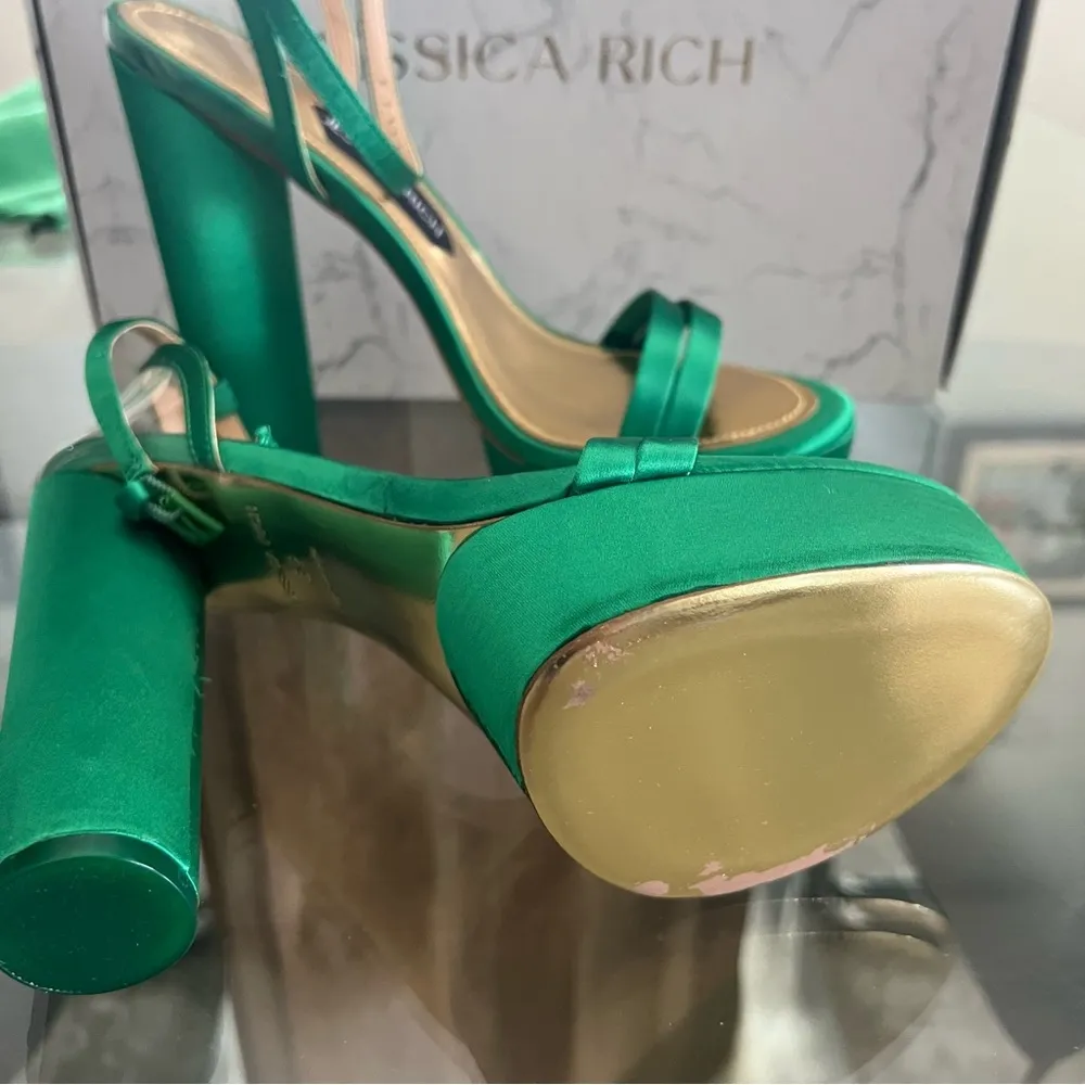 Jessica Rich Green Platform Sandals Size 39, New in Box w/Dust - Image 8