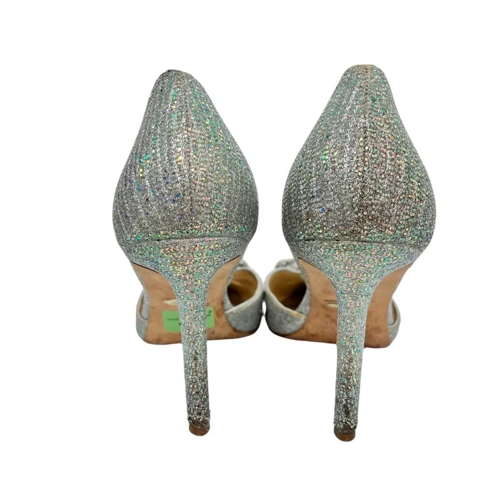 Badgley Mischka Gaiana Pumps Heels Sparkle Embellished Silver Size 8.5 - Image 8