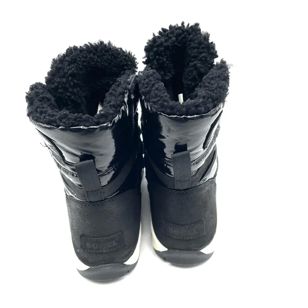 Whitney Short Lace Snow Boot Patent Black - Image 4