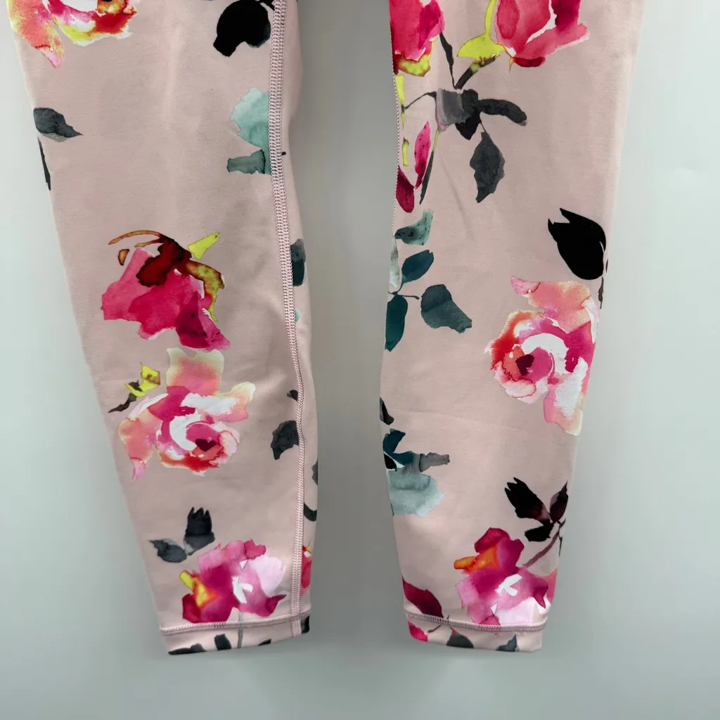 Athleta Elation 7/8 Tight Painted‎ Flower Orchid Pink Print Mid Rise Leggings S - Image 5