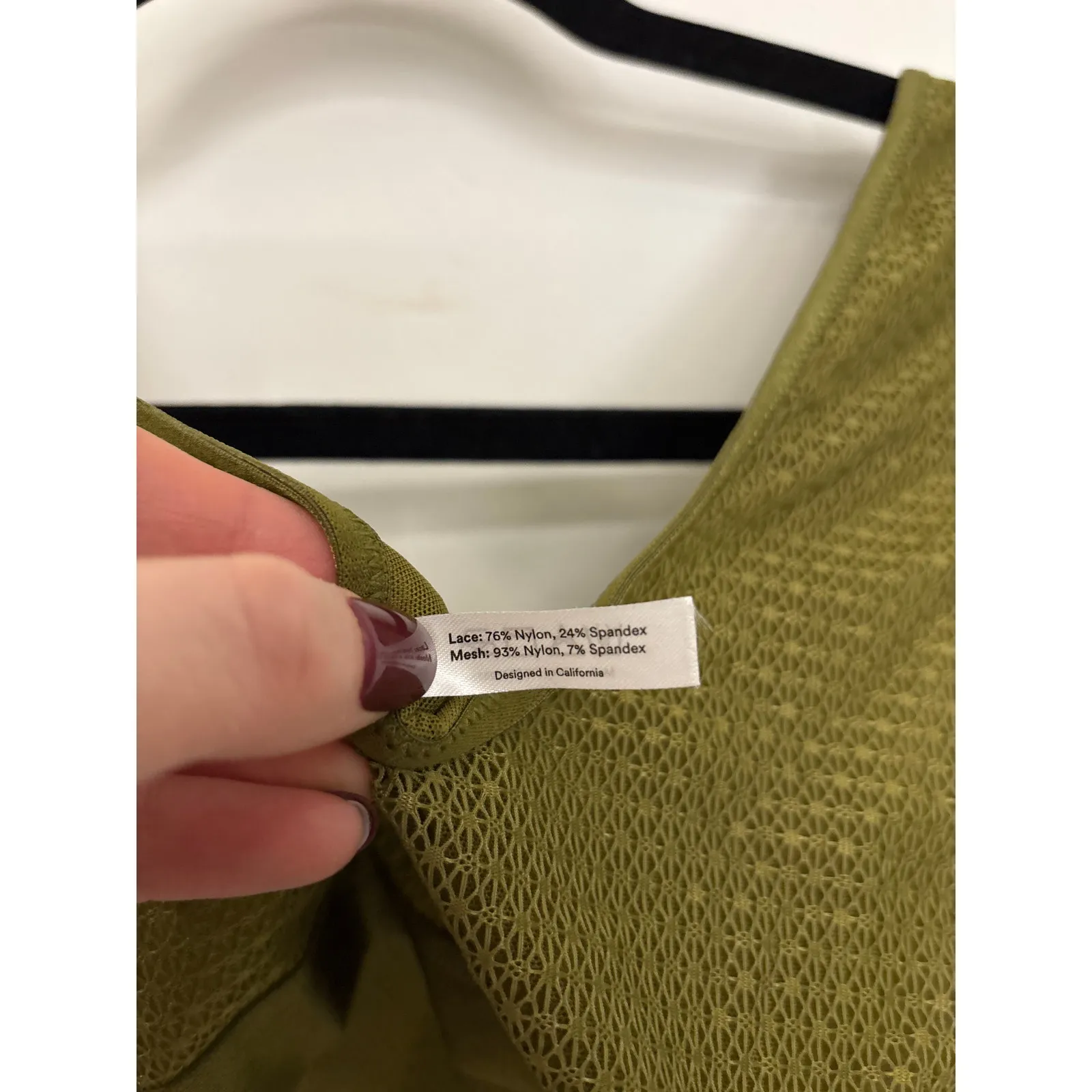 ThirdLove Bralette Womens Medium Olive Green Form Seamless Scoop Wireless Mesh - Image 4