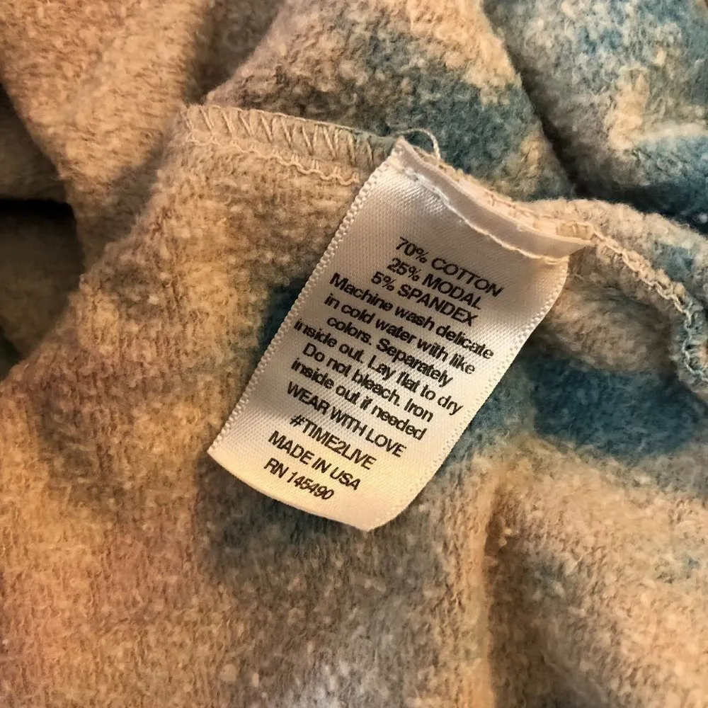 Electric & Rose Womens Sweatshirt Tie Dye Hi Low Long Sleeve Crew Neck Beige XS Tan - Image 4