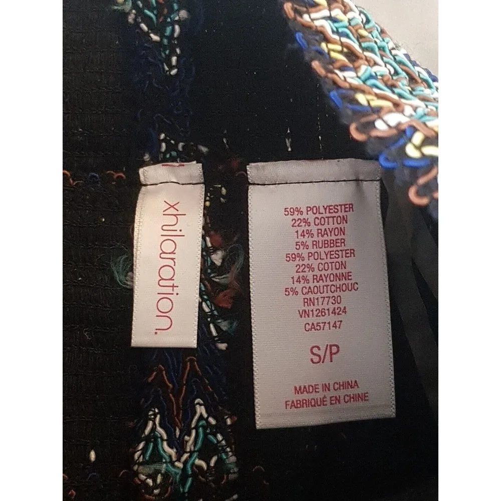 Xhilaration  Womens Skirt Size Small Tribal Textured Mini Bandage Skater Blue - Image 8