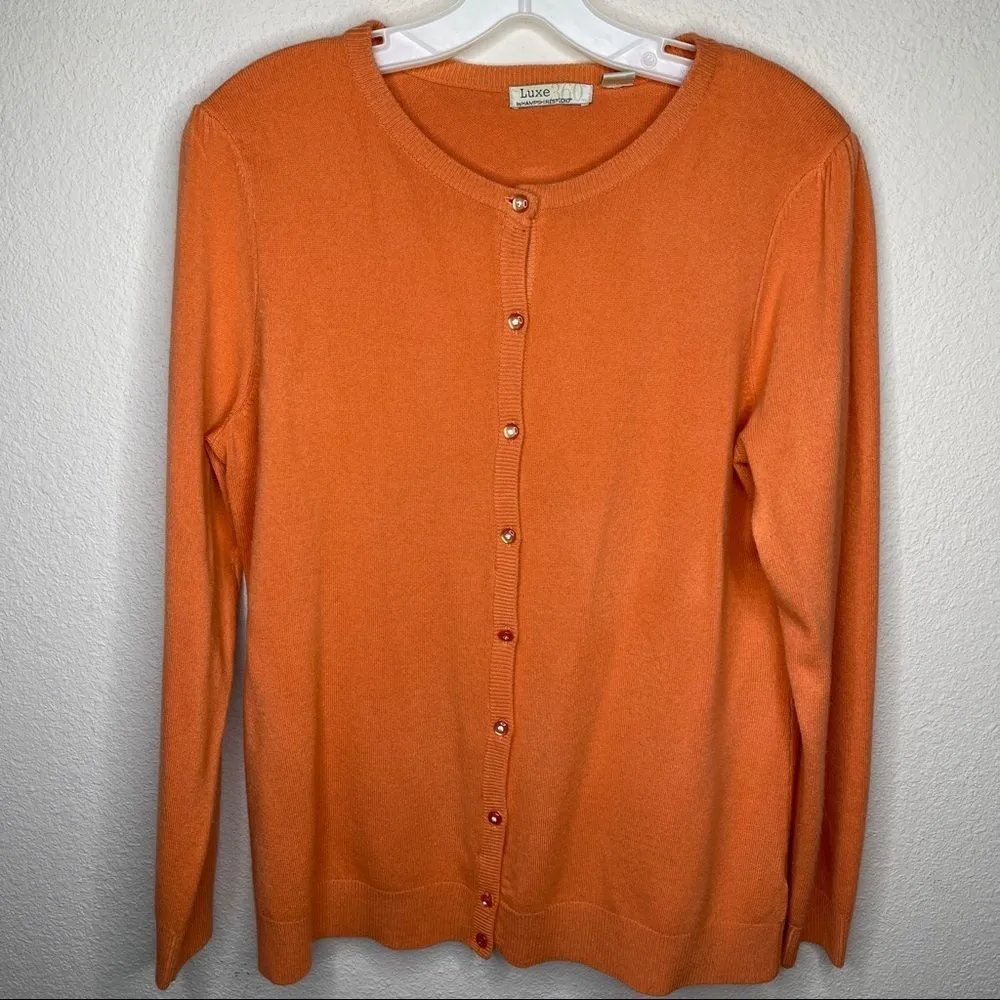 Luxe 360 Cardigan Sweater Orange - Image 7