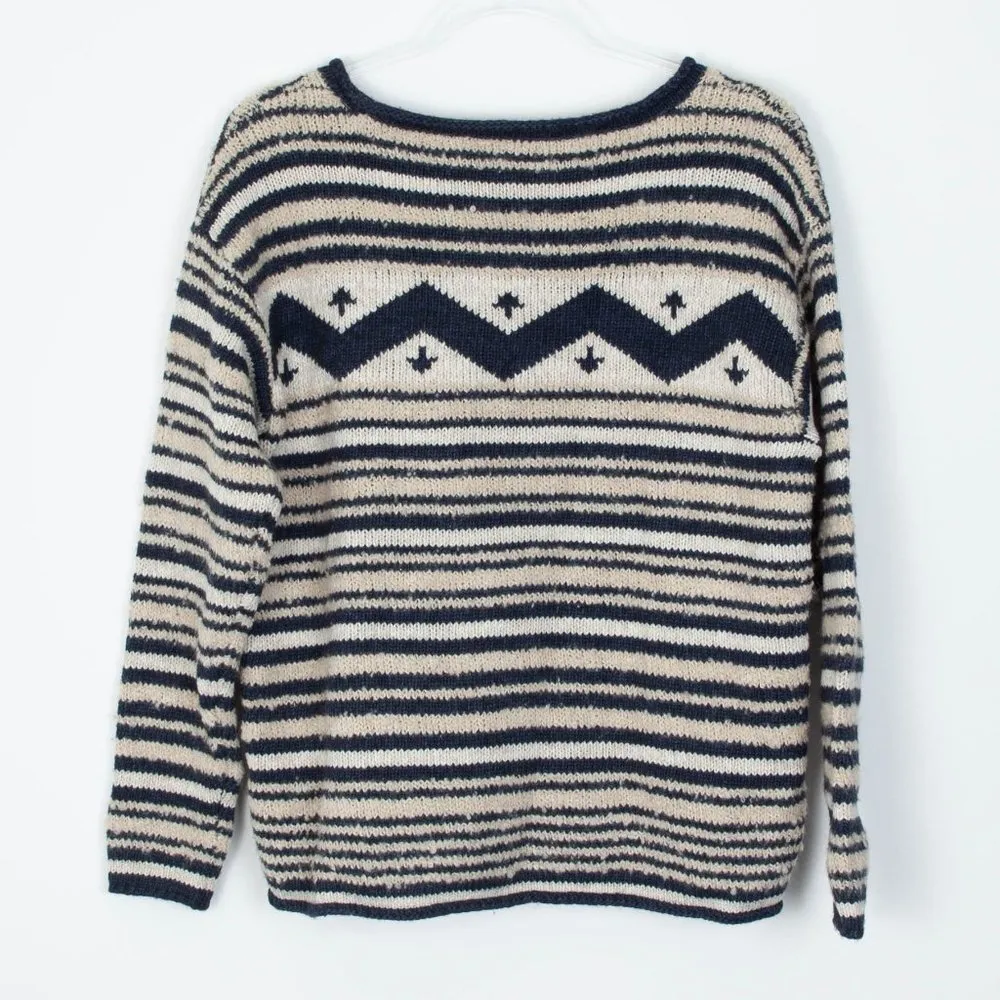 Lauren Ralph Lauren Chevron Striped Wool‎ Blend Sweater Size XL Fair Isle Nordic - Image 5