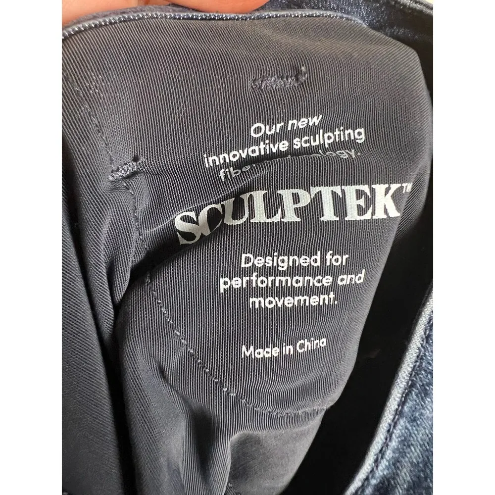 Athleta Sculptek Ultra Skinny High Rise Ankle Stretch Denim Blue Jeans Size 8 - Image 11