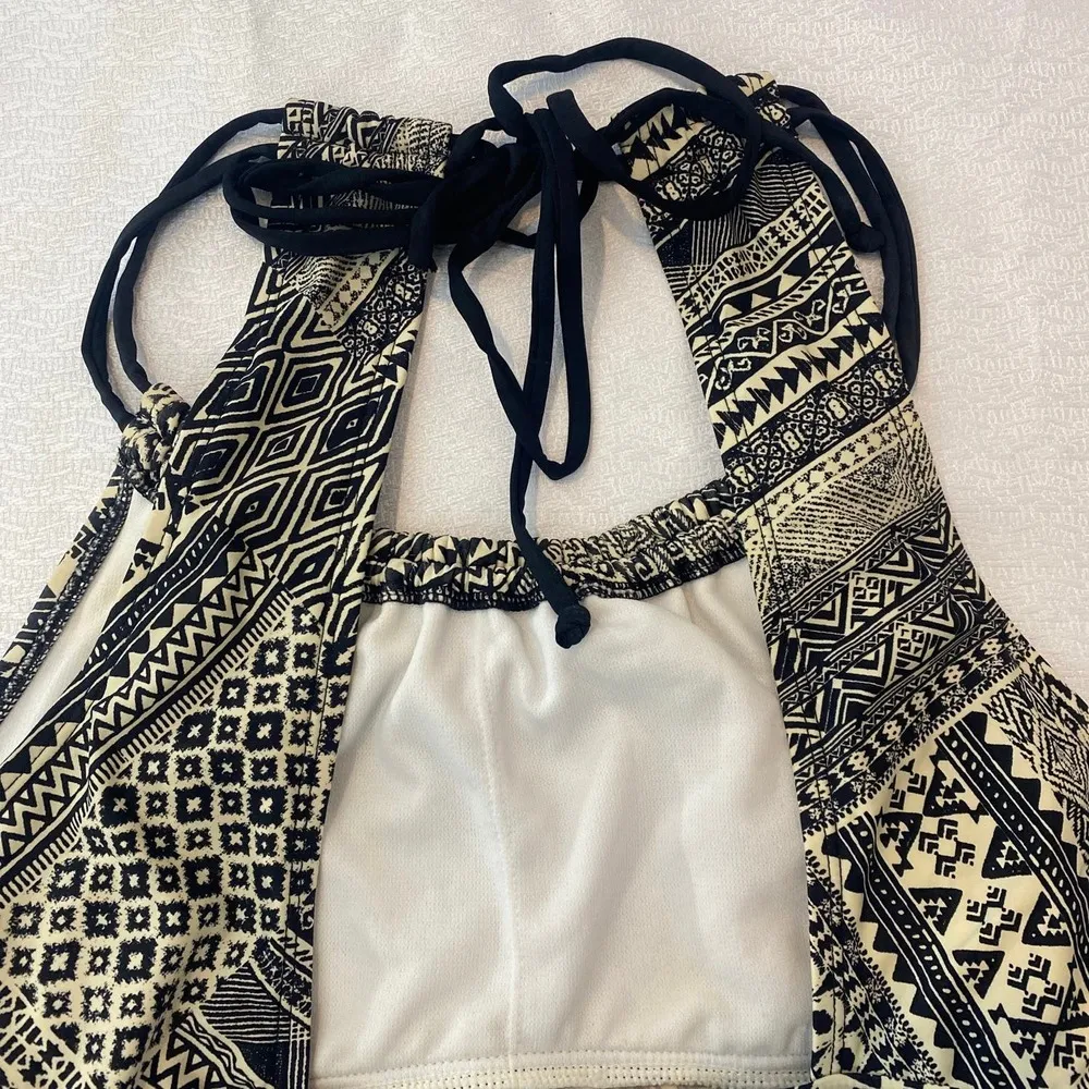 Jantzen Geometric Print Tankini black cream women sz 14 - Image 4