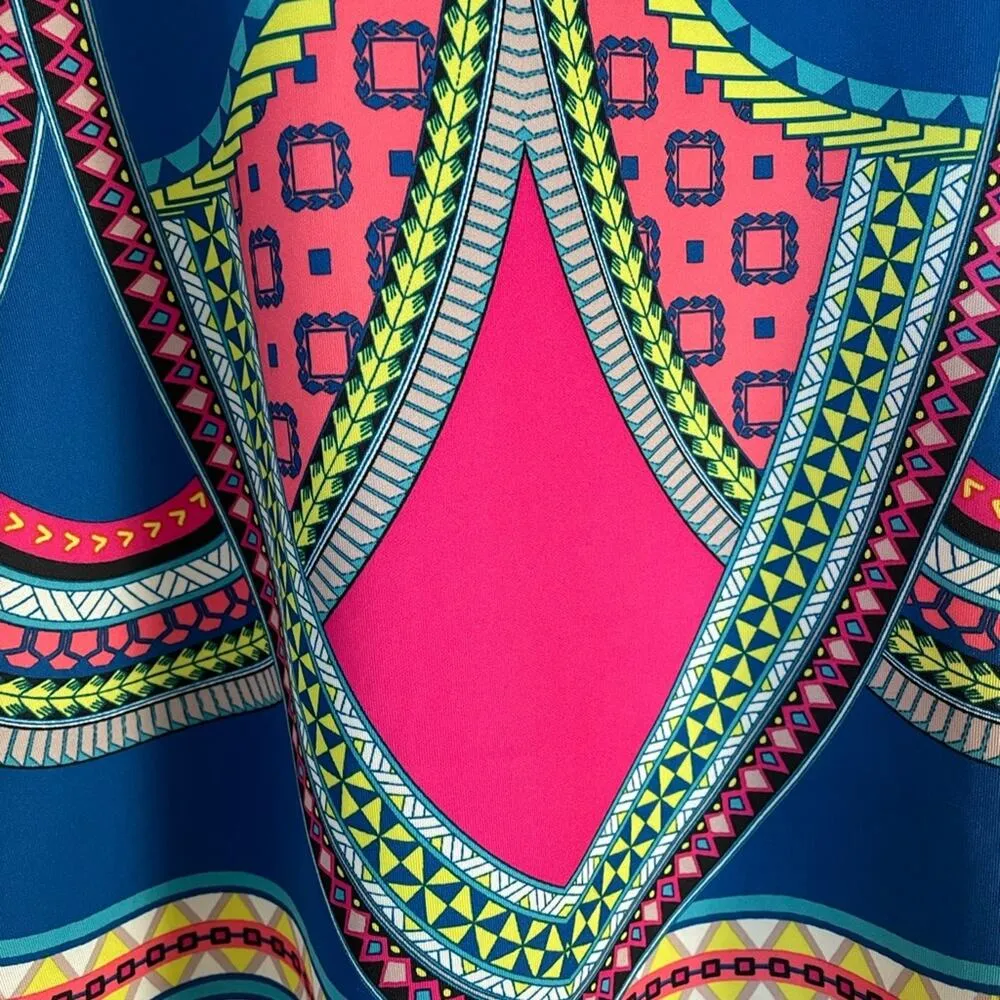 Flying Tomato Brilliant Color Geo Print Swing Dress size Small - Image 10