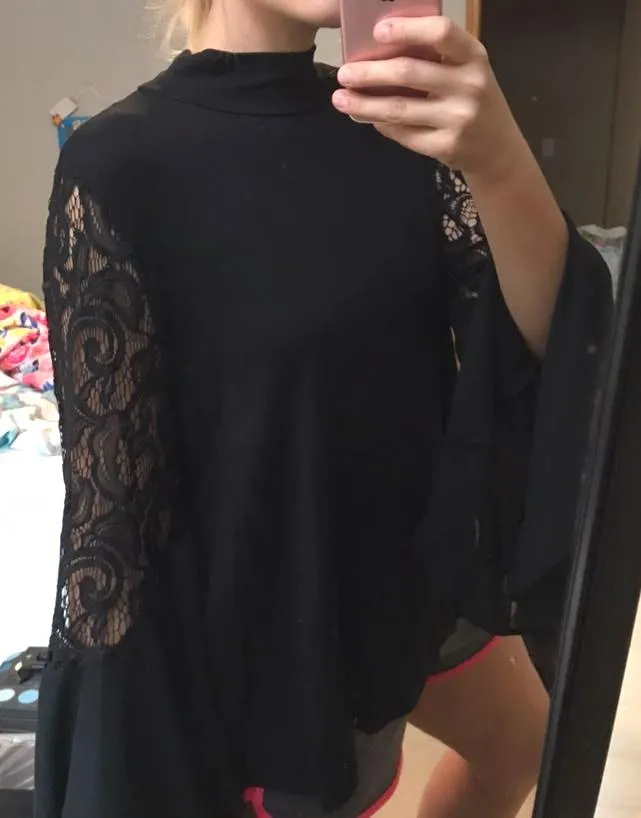 Joseph A Black Bell Sleeve Top - Image 2